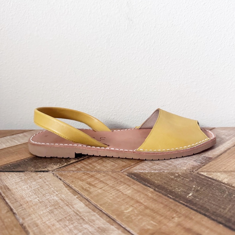 Diane C Golden Yellow Leather Sandals - Picture 4 of 10